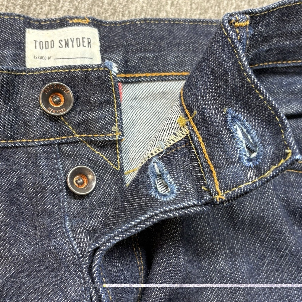 Todd Snyder Jeans Mens 32x30 Selvedge Blue Straight Slim Fit‎ Button Fly Indigo - Picture 10 of 16